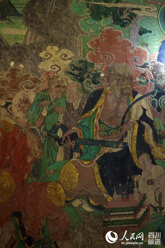 四川四大壁画之宝梵壁画:森森古寺藏仙画
